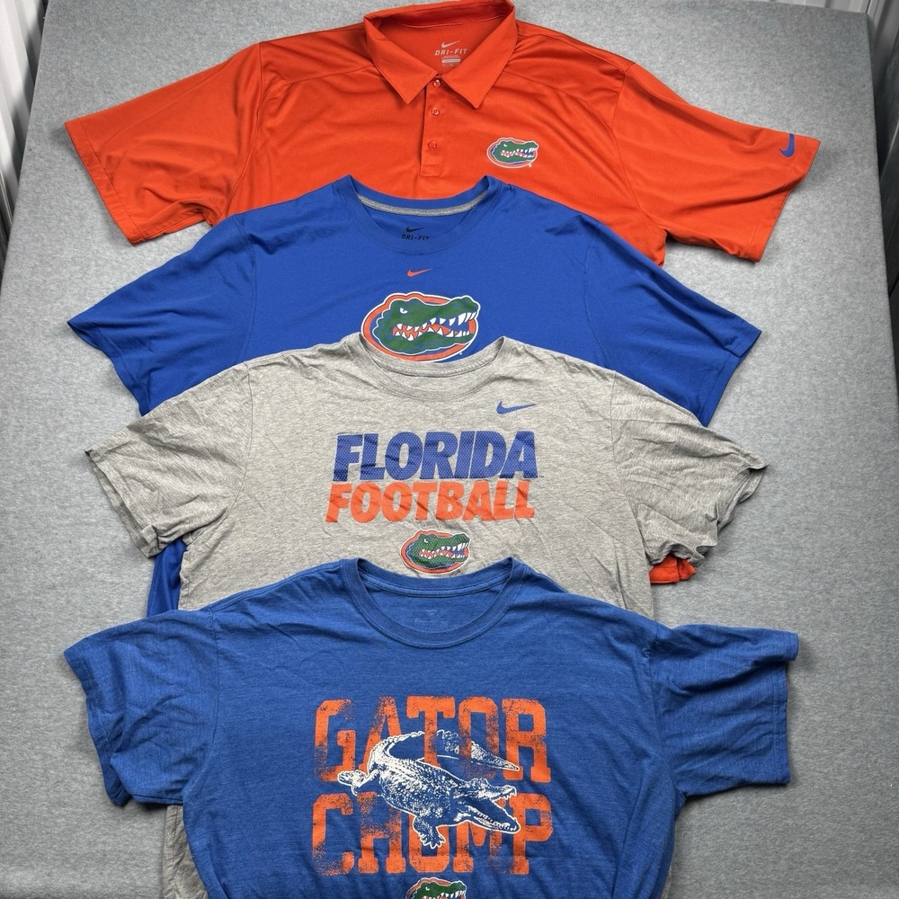 Nike Florida Gators Shirts Lot Of 4 Men's XXL Dri-Fit Fanatics Sports Football